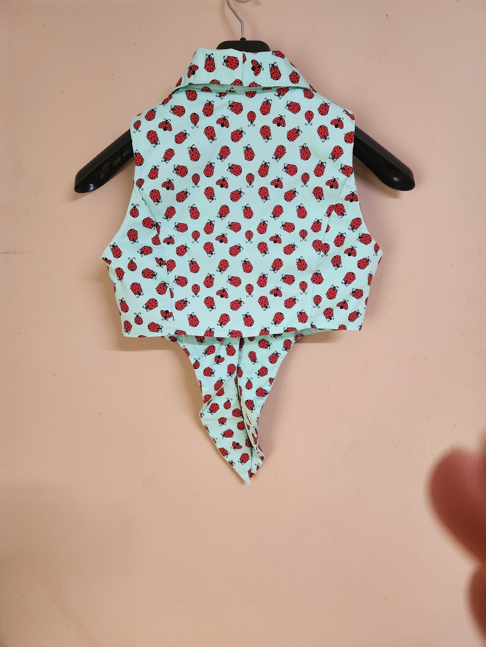 Voodoo Vixen Mint and Red Ladybug Crop Top - Picture 2 of 4